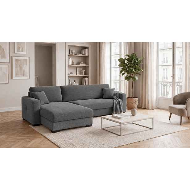 MID.YOU ROHOVÁ SEDAČKA, dřevo, textil, kompozitní dřevo, antracitová
