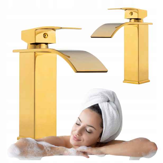Stojánková Umyvadlová Baterie Cascade Nízká SEM-1001G Zlatá
