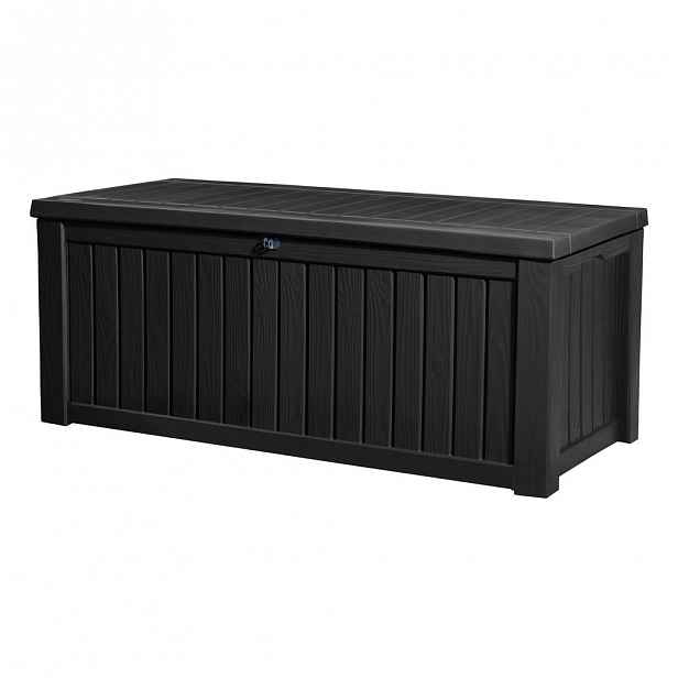 Tmavě hnědý zahradní úložný box Keter, 71 x 64 cm