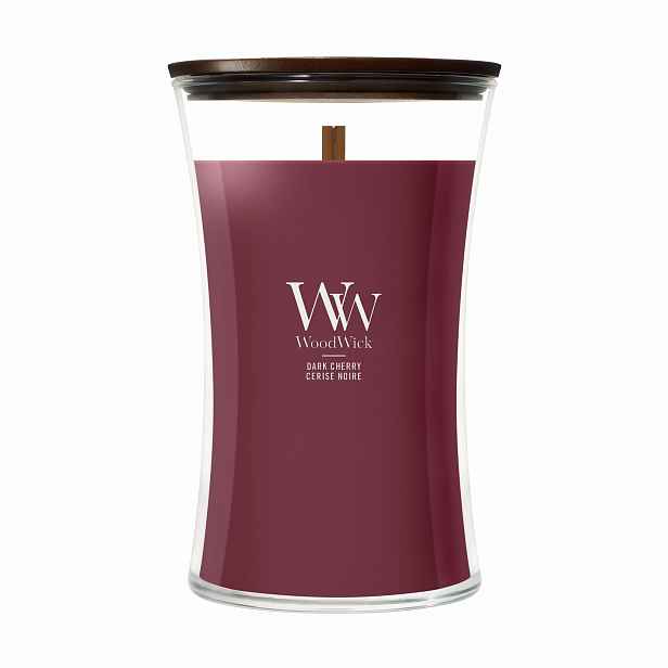 Velká vonná svíčka WoodWick Dark Cherry