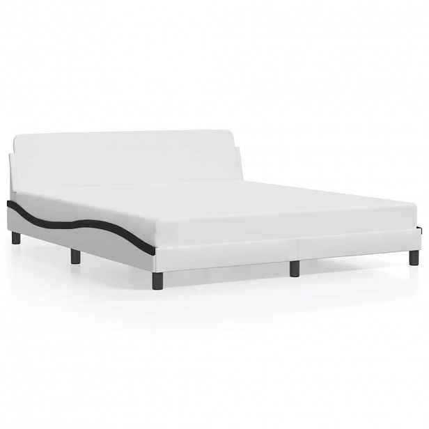 vidaXL Rám postele Dover bílý a černý 180 x 200 cm umělá kůže