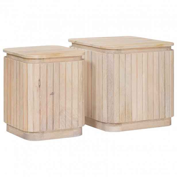 vidaXL Ručně vyrobená sada vedlejších stolů 2 ks Bílá 45 x 45 x 45 cm