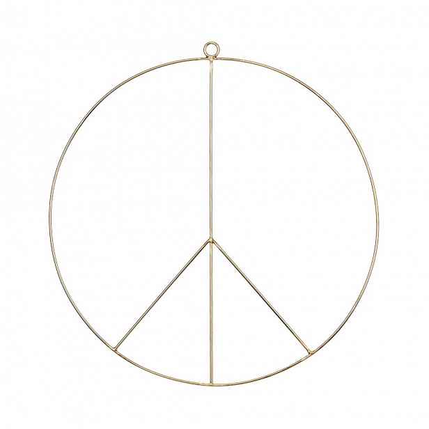 Butlers PEACE Dekorační kruh 38 cm - zlatá