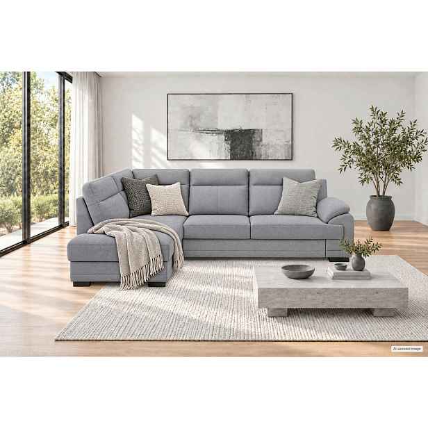 MID.YOU ROHOVÁ SEDAČKA, dřevo, textil, kompozitní dřevo, tmavě šedá