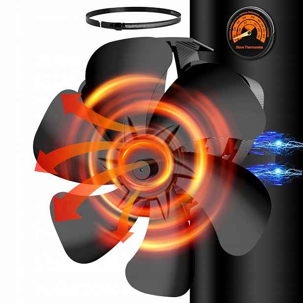 semai Magnetický krbový ventilátor 6 lopatek