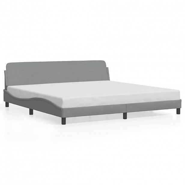 vidaXL Rám postele Dover světle šedý 200 x 200 cm textil