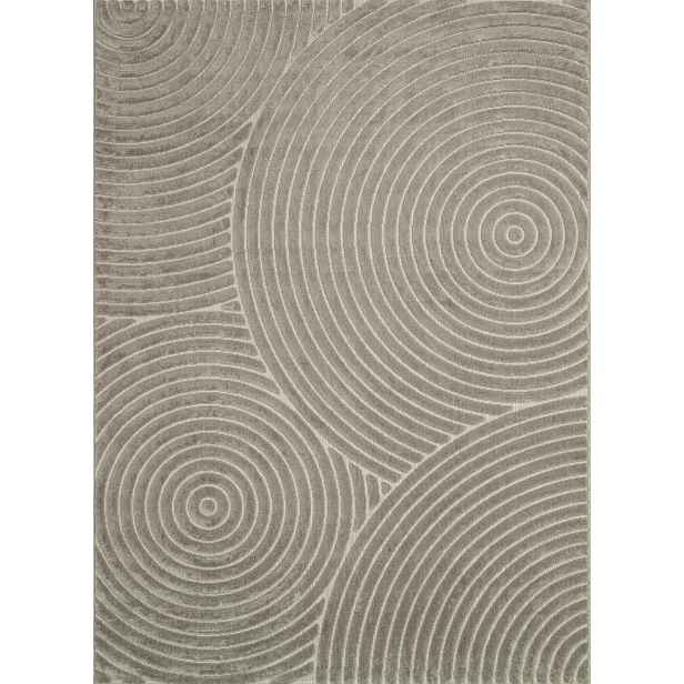 Koberec šedý do obývacího pokoje, moderní vyřezávaný geometrický vzor 200 x 280 cm
