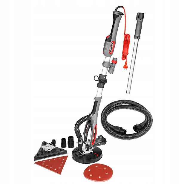 Bruska na sádrokarton 710W, 225mm/215 mm, kulatá a trojúhelníková základna, svítilna