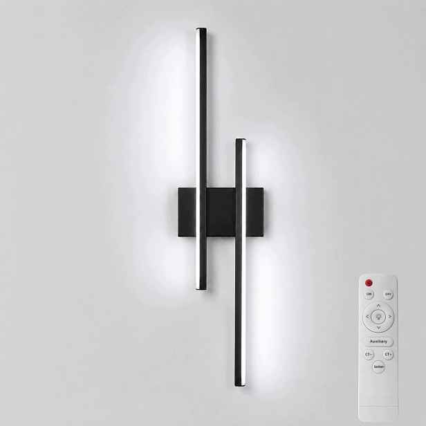 Nástěnná Led Lampa Černá Moderní Obývací Pokoj Chodba 24W 60CM Dálkový Ovladač