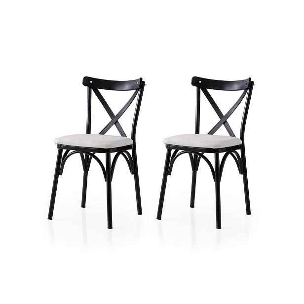 Sada jídelních židlí Ekol White and Black, 2 ks