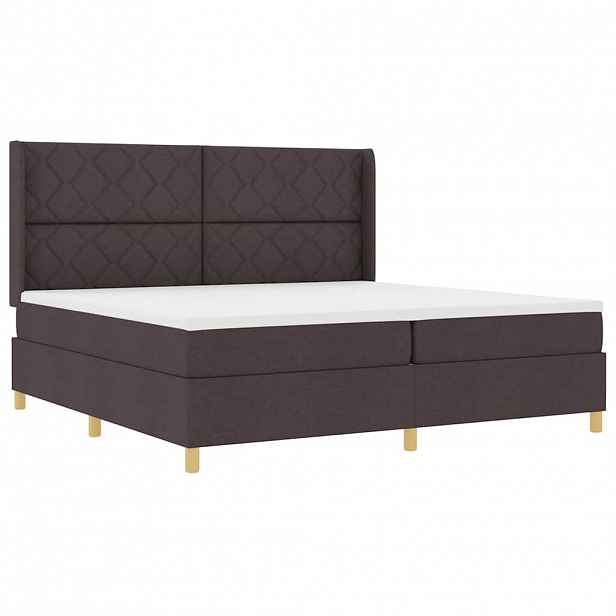 vidaXL Postel s boxspringem s LED pásky Hnědá 200 x 200 cm textil