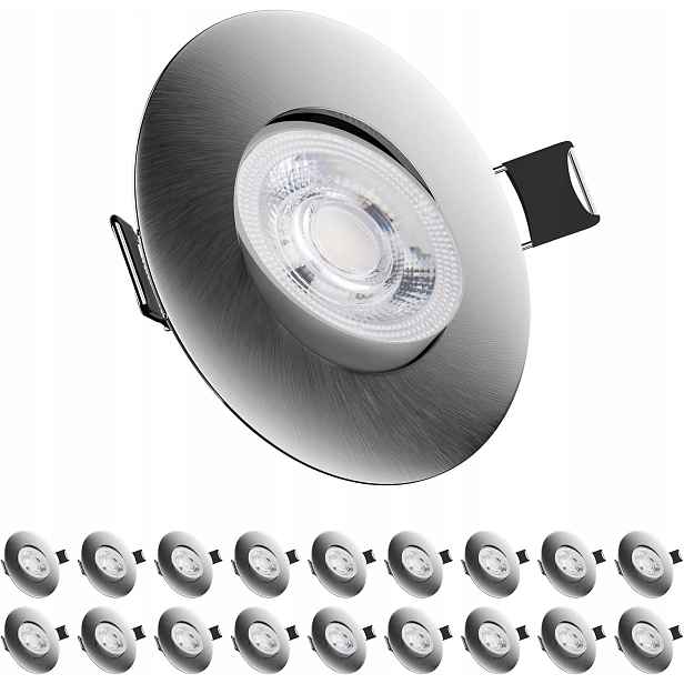 18x Kulaté Stropní Svítidlo Zapuštěný reflektor Slim 5W 3000K IP44 Chrom mat.