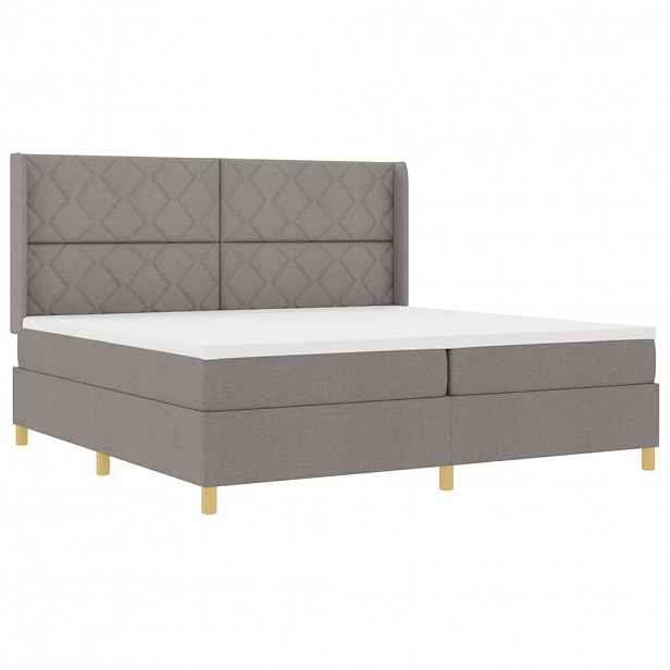 vidaXL Postel s boxspringem s LED pásky Taupe 200 x 200 cm textil