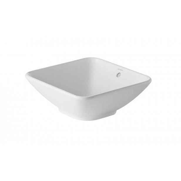 Duravit Bacino - Umyvadlo na desku 42x42 cm, s přepadem, bez otvoru pro baterii, DuraShield, bílá 033342AA00
