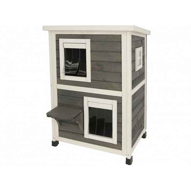 Dvoupatrová bouda pro kočky KERBL FAMILY 57 x 55 x 80 cm BS0430