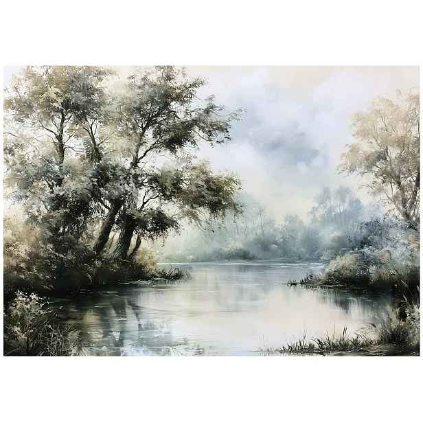 Fototapeta 3D Řeka v mlze Les Jezero Krajina do předsíně Kancelář 250x175