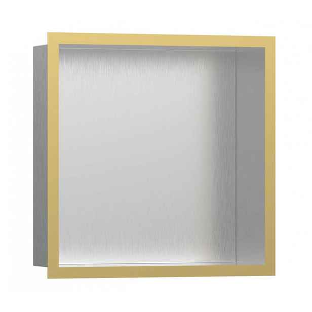 Hansgrohe XtraStoris Individual - Výklenek do stěny s designovým rámem, 30x30x10 cm, kartáčovaná nerez/vzhled zlata 56097990
