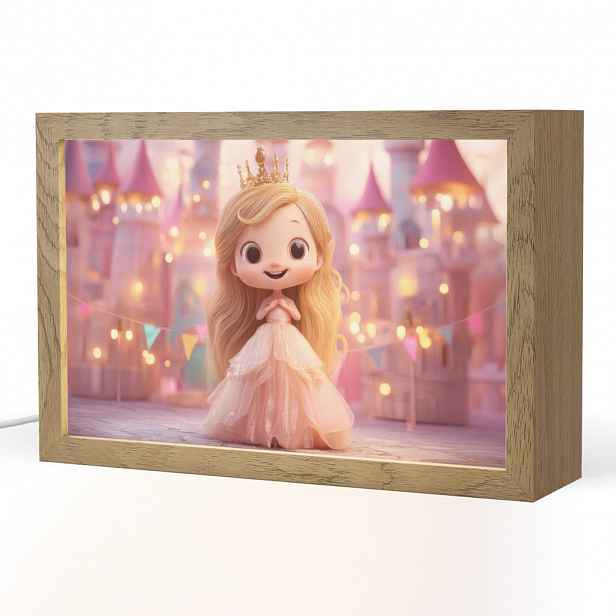 OnlyWow NOČNÍ LAMPIČKA Princezna - Růžová - Zámek 30x20 cm