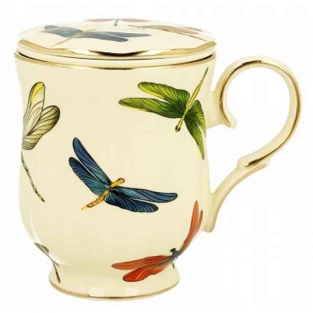 Porcelánový hrnek s konvičkou Vážky Ecru 450 ml