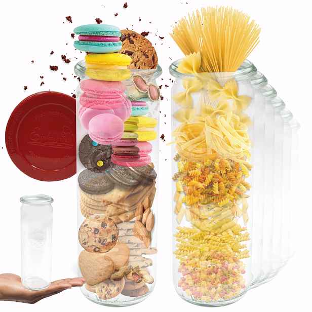 Sklenice Weck 600 ml láhev Cylinder žáruvzdorné silikonové víko 12 Ks 0,6