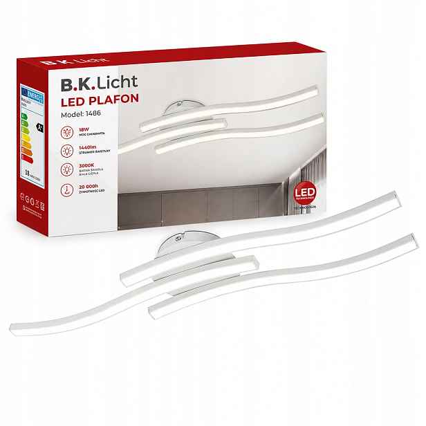 Stropní Svítidlo Lišta bílá Led 18W teplá barva Obývací Pokoj Kuchyně Chodba