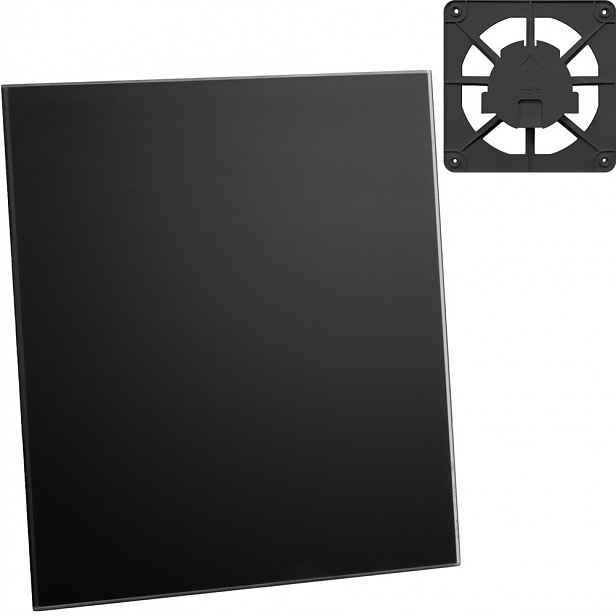 Ventilační Mřížka Grafit 15x15 Skleněný Panel Černý Mat Dekorativní