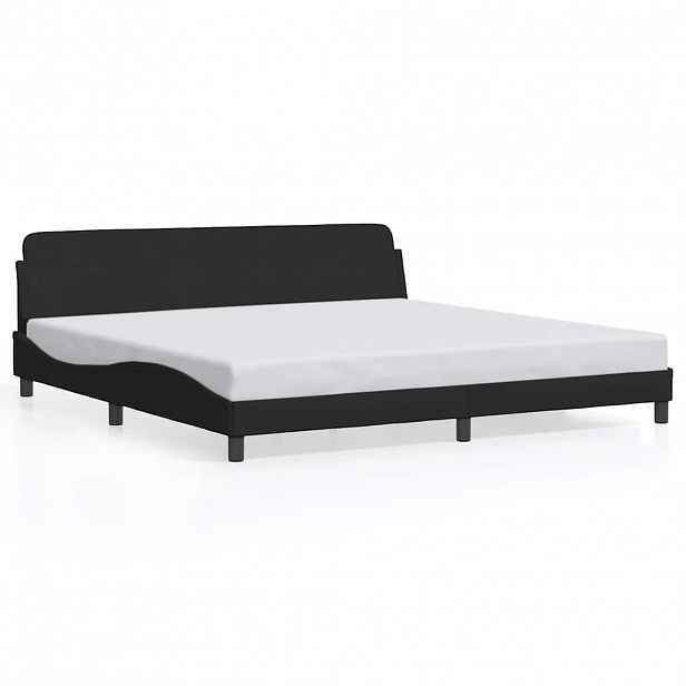 vidaXL Rám postele Dover černý 200 x 200 cm textil