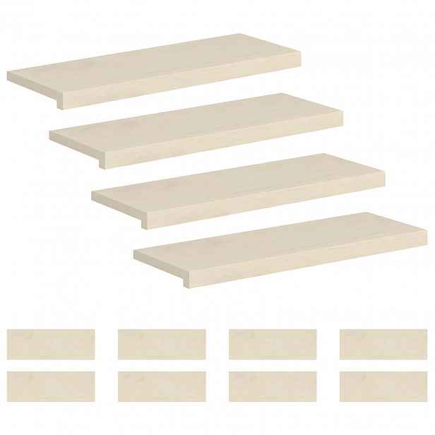 vidaXL Schodové nášlapy 12 ks 70 x 30 x 2 cm Bílá Masivní dubové dřevo