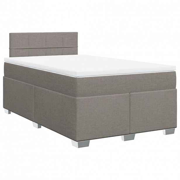 vidaXL Box spring postel s matrací taupe 120x200 cm textil