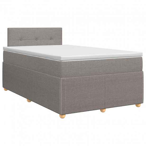 vidaXL Postel boxspring s matrací s čelo Taupe 120 x 200 cm Textil