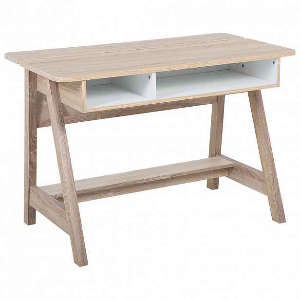 Beliani PSACÍ STŮL světlejší Odstín dřeva/bílý 110/60/75 cm Jackson