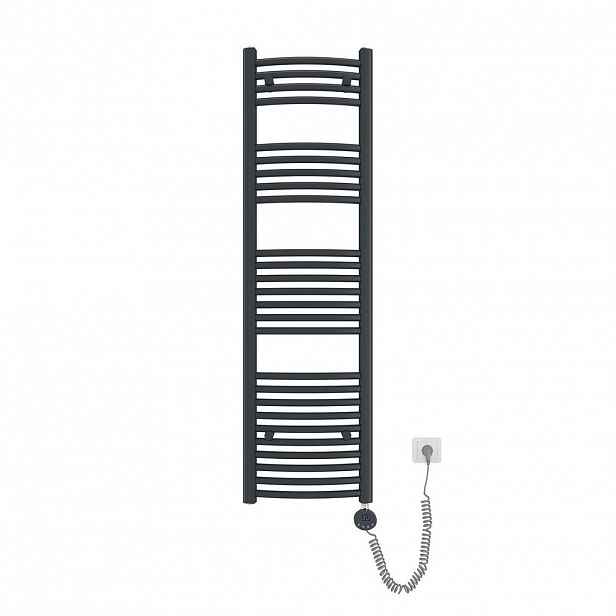 EMKE RADIÁTOR Elektrický zakřivený radiátor na ručníky, antracit, 140/40 cm