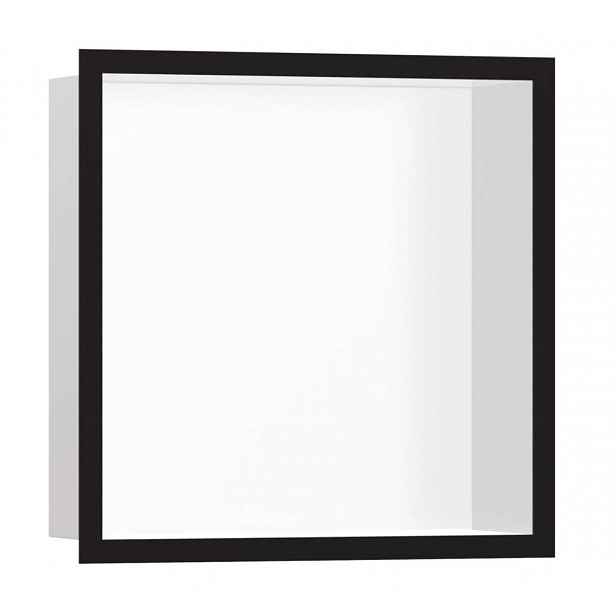 Hansgrohe XtraStoris Individual - Výklenek do stěny s designovým rámem, 30x30x10 cm, matná bílá/matná černá 56099670