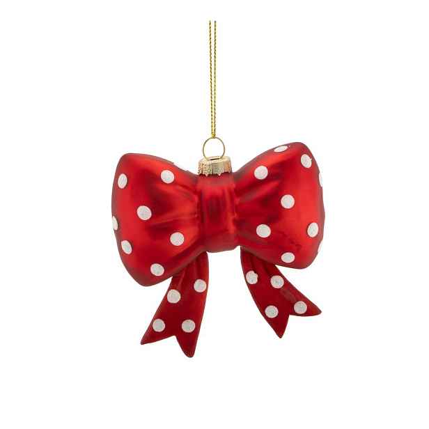 Skleněná vánoční ozdoba 3,5 cm Spotty Bow – Sass & Belle