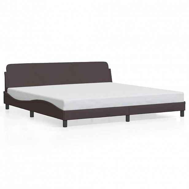 vidaXL Rám postele Dover tmavě hnědý 200 x 200 cm textil