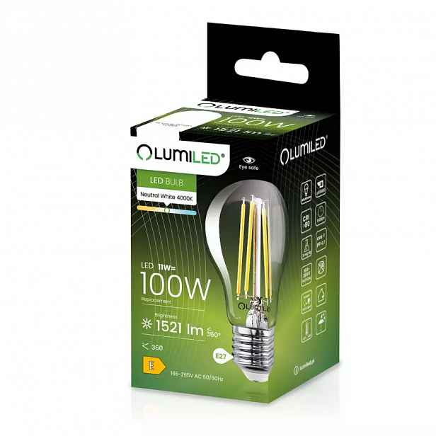 Žárovka Led A60 FIL CL 11W 100W E27 1521LM 84