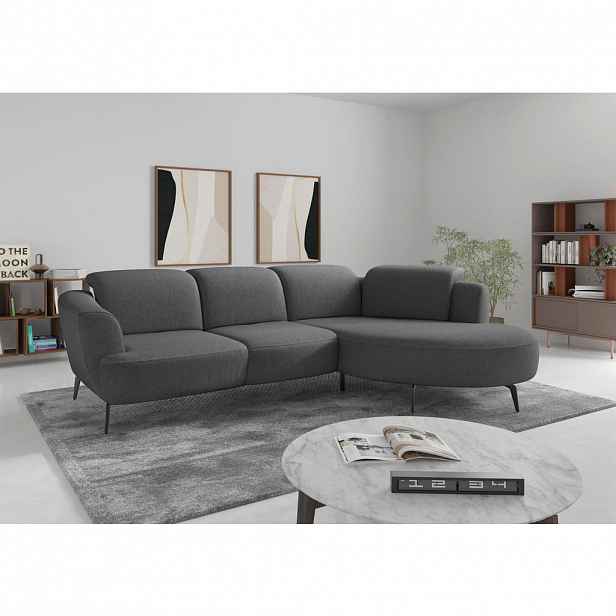 Sit & More ROHOVÁ SEDAČKA, textil, tmavě šedá