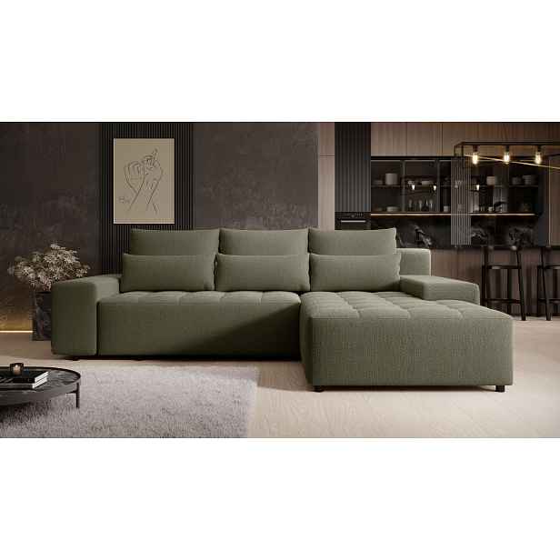 Elegantní sedací souprava EDITA - šedozelená