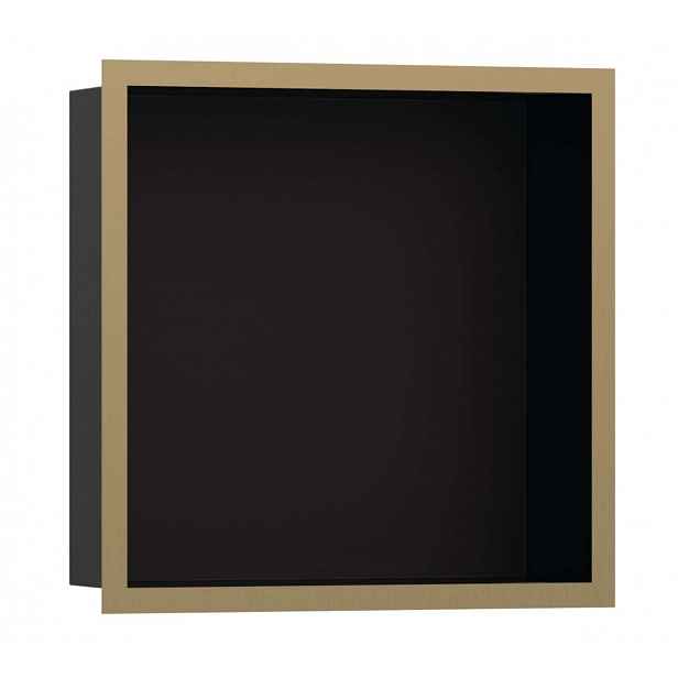 Hansgrohe XtraStoris Individual - Výklenek do stěny s designovým rámem, 30x30x10 cm, matná černá/kartáčovaný bronz 56098140