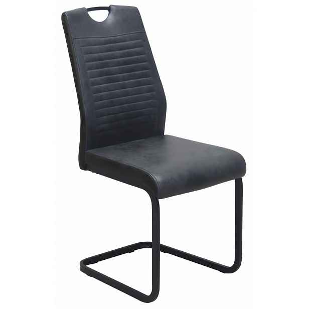 Jídelní židle Rindul, antracitová látka v optice lesklé kůže