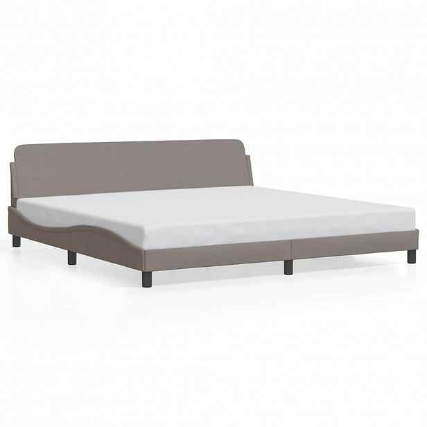 vidaXL Rám postele Dover taupe 200 x 200 cm textil