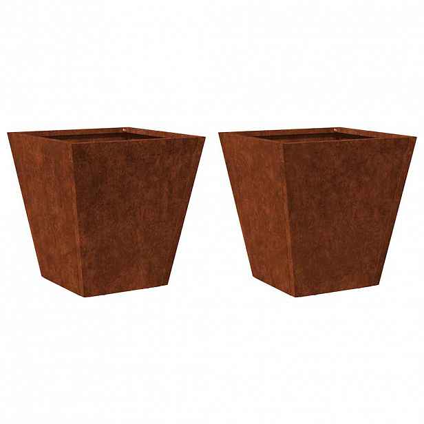 vidaXL Zahradní truhlíky 2 ks 30x30x30 cm povětrnostně odolná ocel
