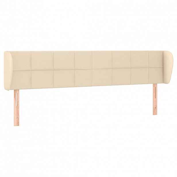 vidaXL Čelo postele typu ušák krémové 163x23x78/88 cm textil