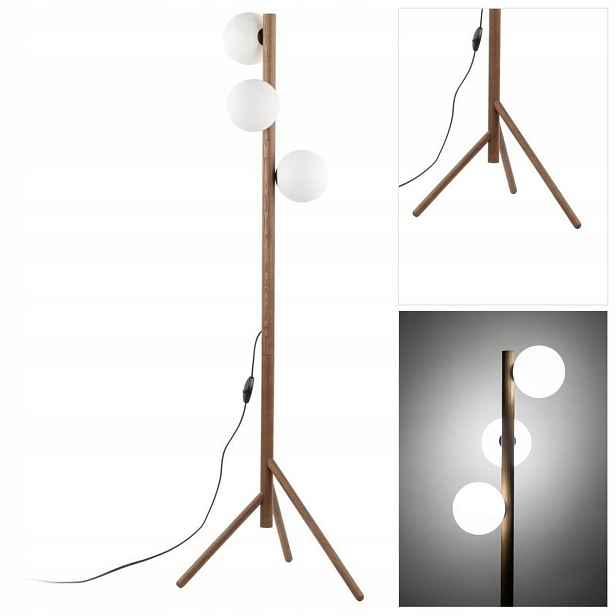 Stojací lampa hnědá Estera s vyřezávaným tvarem do jídelny v rohu Tk Lighting