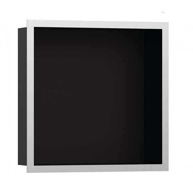 Hansgrohe XtraStoris Individual - Výklenek do stěny s designovým rámem, 30x30x10 cm, matná černá/kartáčovaná nerez 56098800