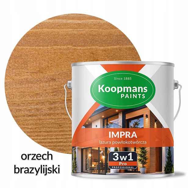 Koopmans Impra 3v1 Pro Lazura na fasádní dřevo 106 Brazilský ořech 2,5L
