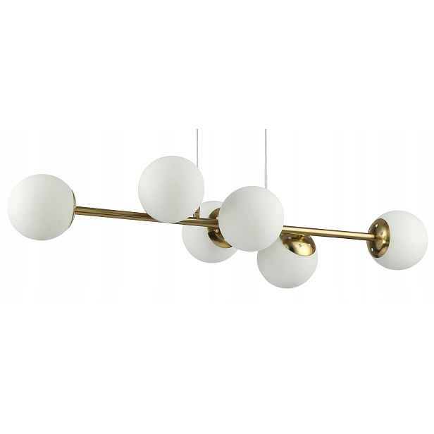 Závěsná Lampa Kule 6 Stínítek Zlatý Kartáčovaný Lustr Do Obývacího Pokoje lze Led