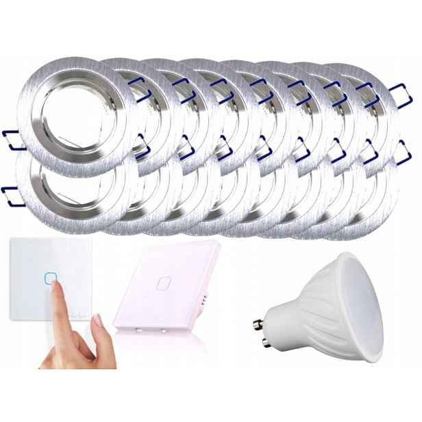 Sada Led stropních světel 16x Vypínač Žárovky