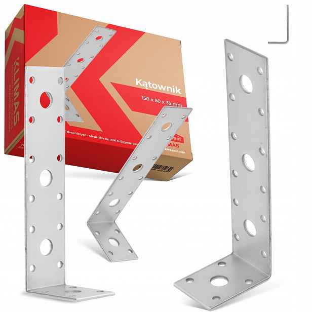 25 x Úhelník Ocelový Úhlový Tesařský Spojovač 150x50x35 Perforovaný Dre 1K