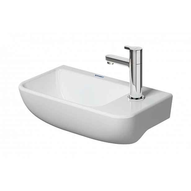 Duravit ME by Starck - Umývátko 40x22 cm, bez přepadu, otvor pro baterii vpravo, DuraShield, bílá 071740AC00